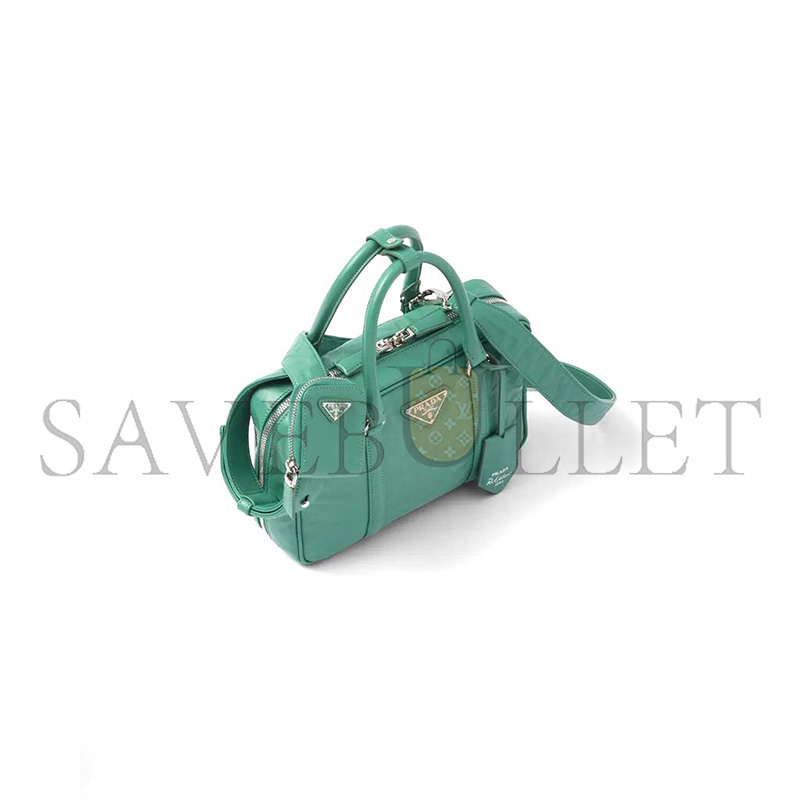 Pra*a medium antique nappa leather top handle bag 1bb092 (24*15.5*7cm)